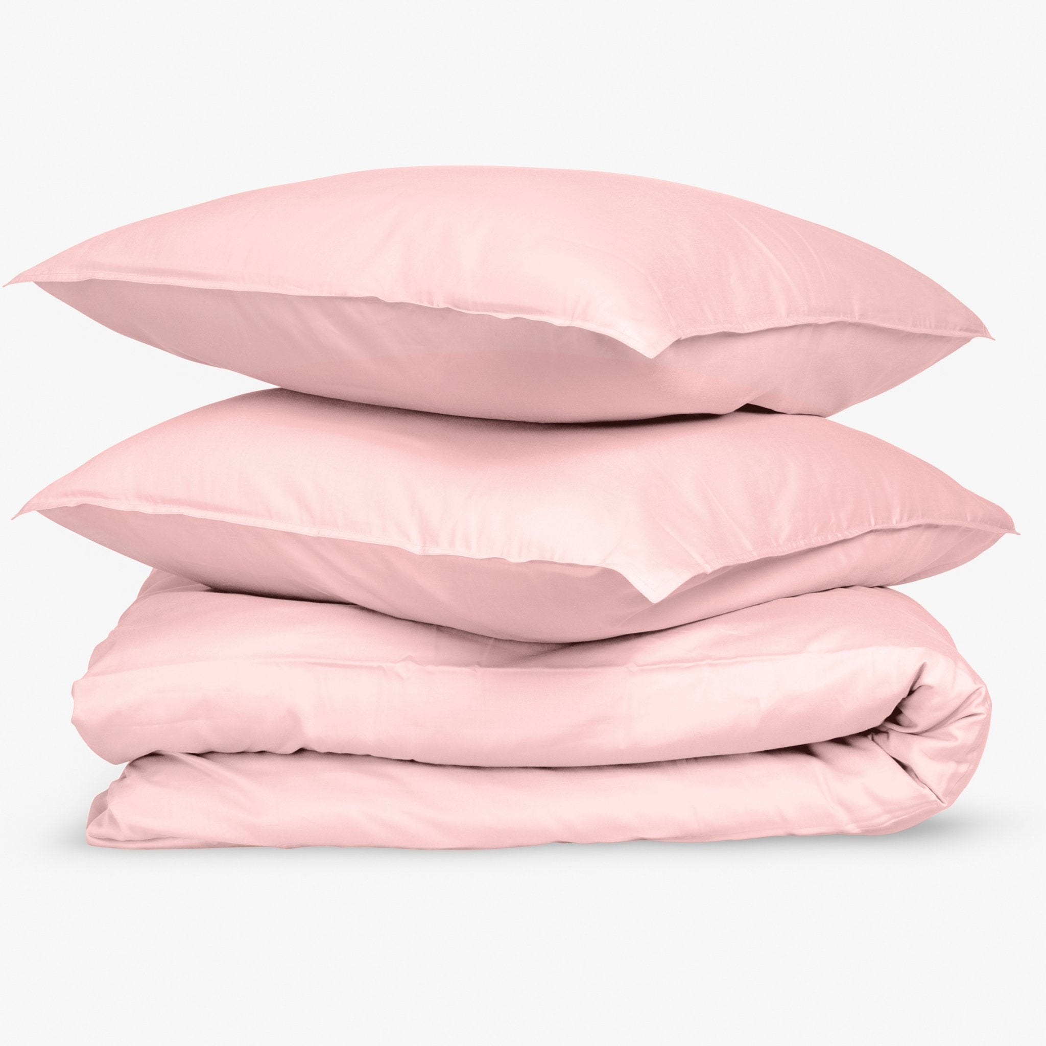 Dekbedovertrek katoen satijn roze met twee kussenslopen en een dekbedovertrek Wocha
