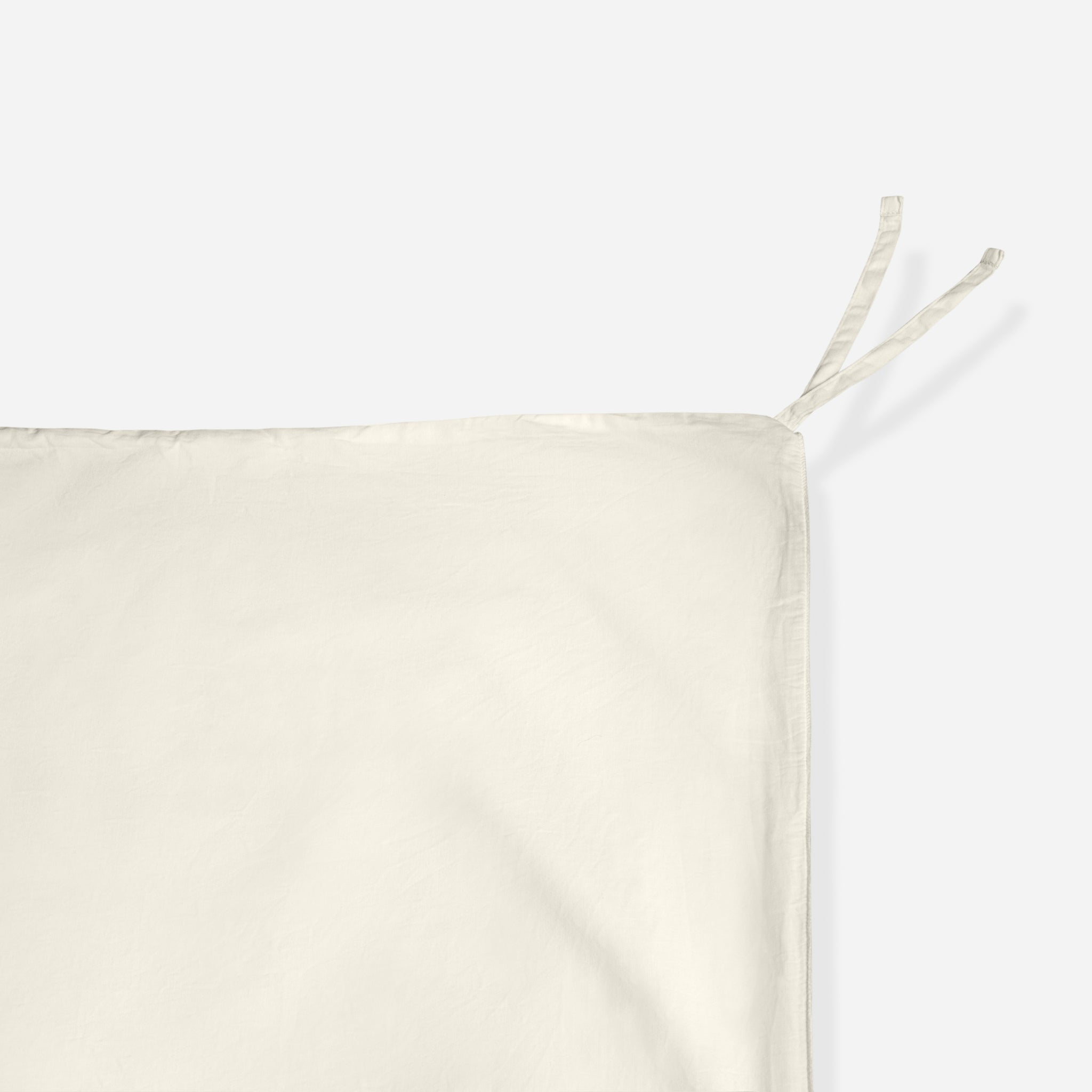 Katoen satijn Dekbedovertrekset naturel met touwtjes aan de binnenkant