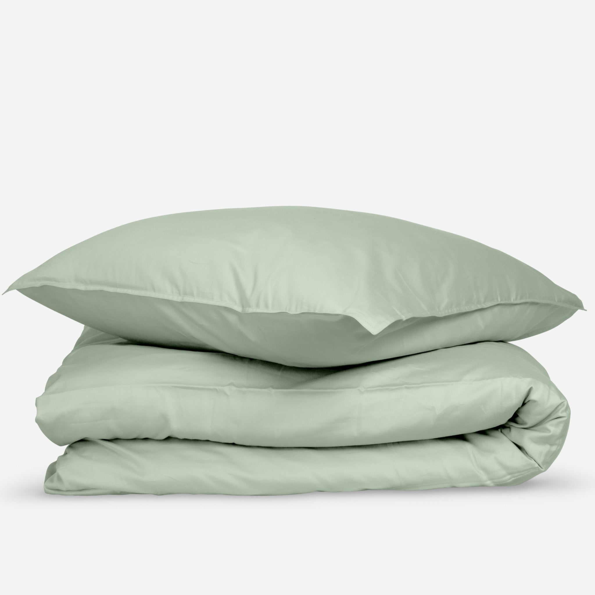 Bundel: Groen Katoen Satijn Dekbedovertrek & Hoeslaken - 
Katoen satijn dekbedovertrek met luxe glans – zacht en hypoallergeen voor een goede nachtrust