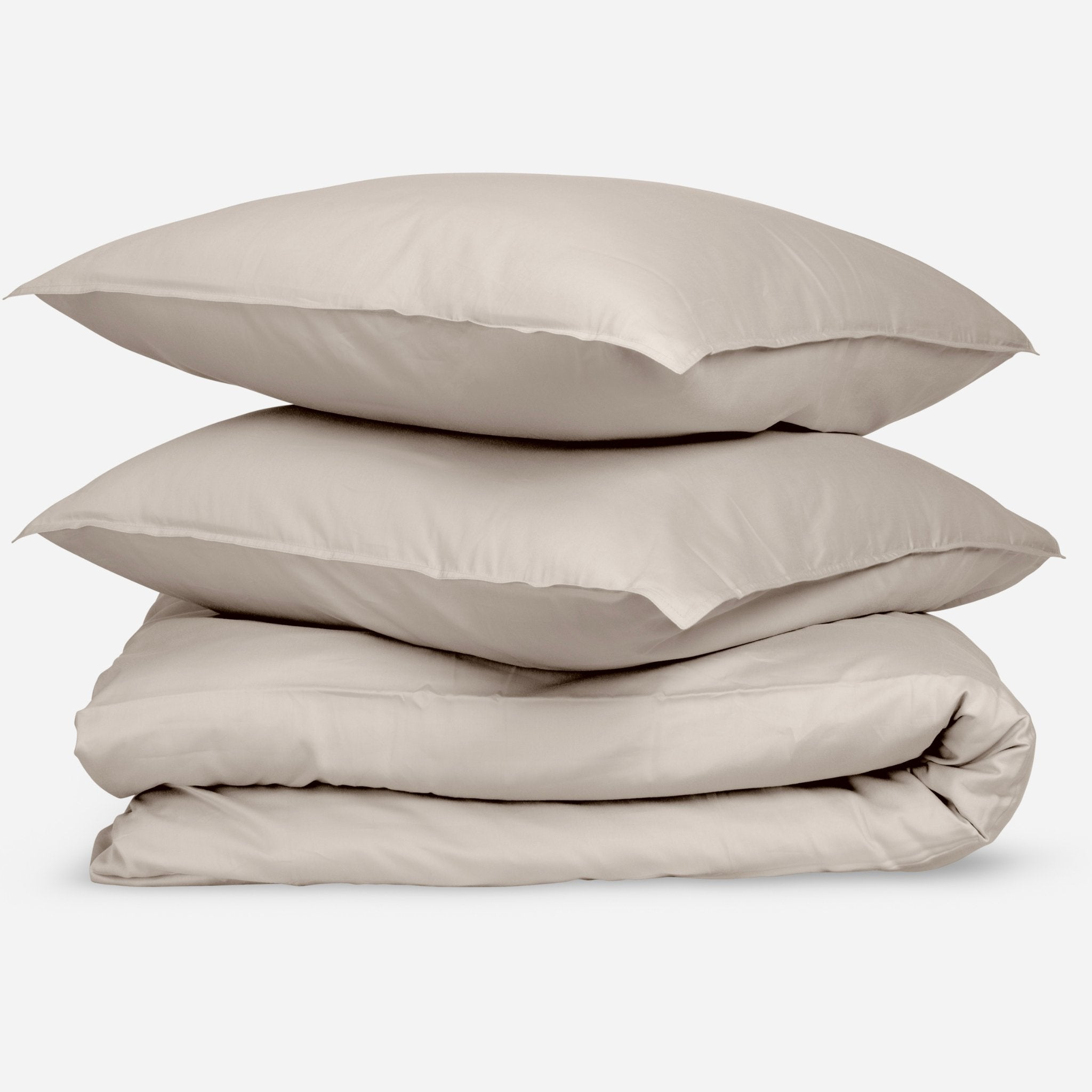 Dekbedovertrek katoen satijn taupe