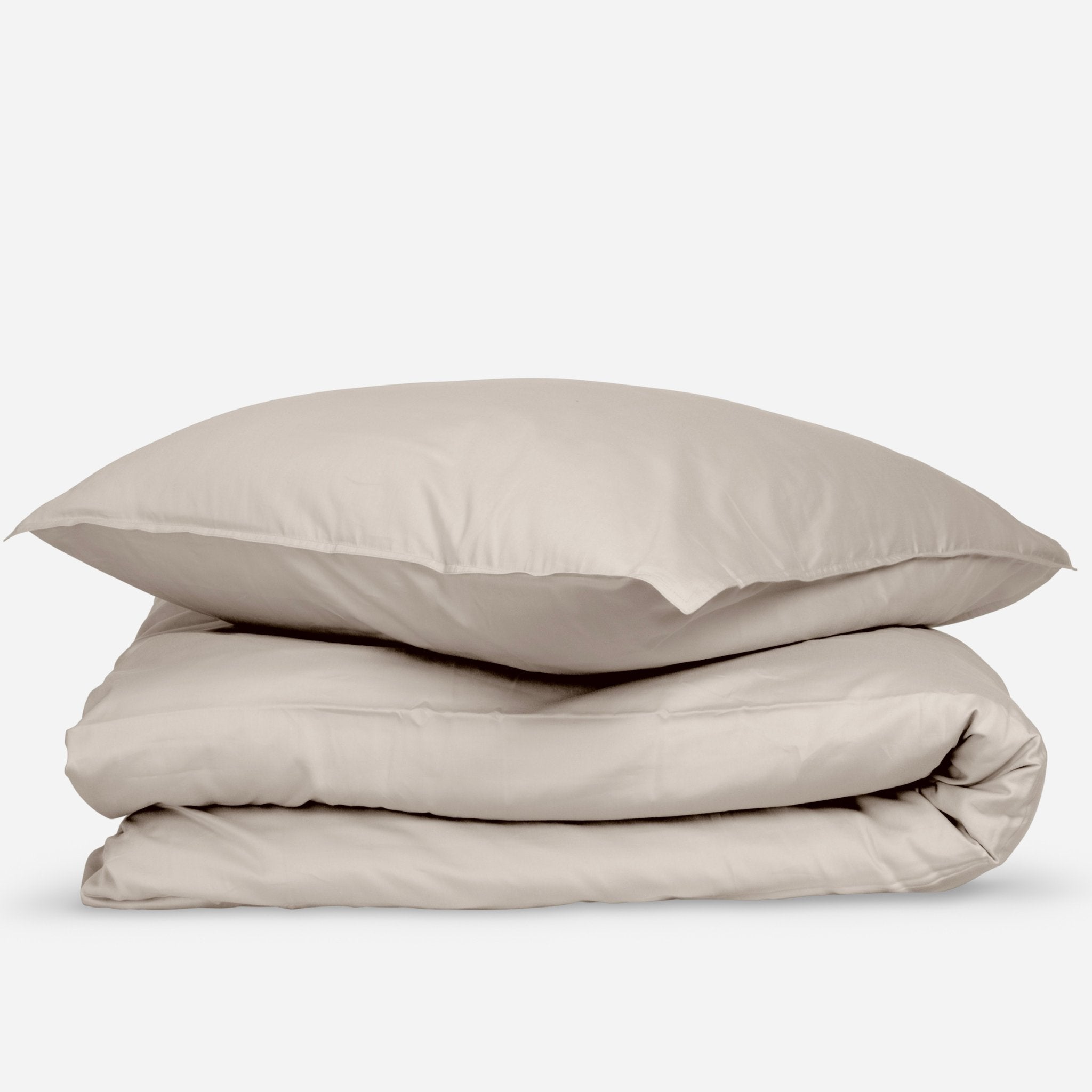 Dekbedovertrek katoen satijn taupe