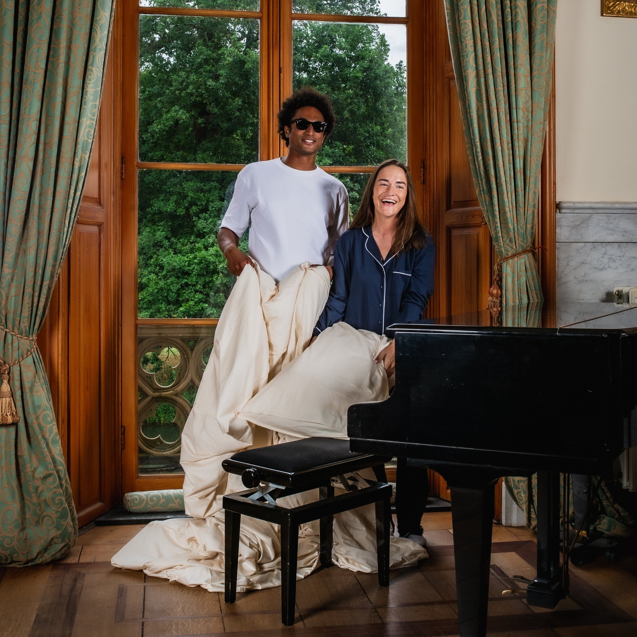 Dekbedovertrek katoen satijn natural