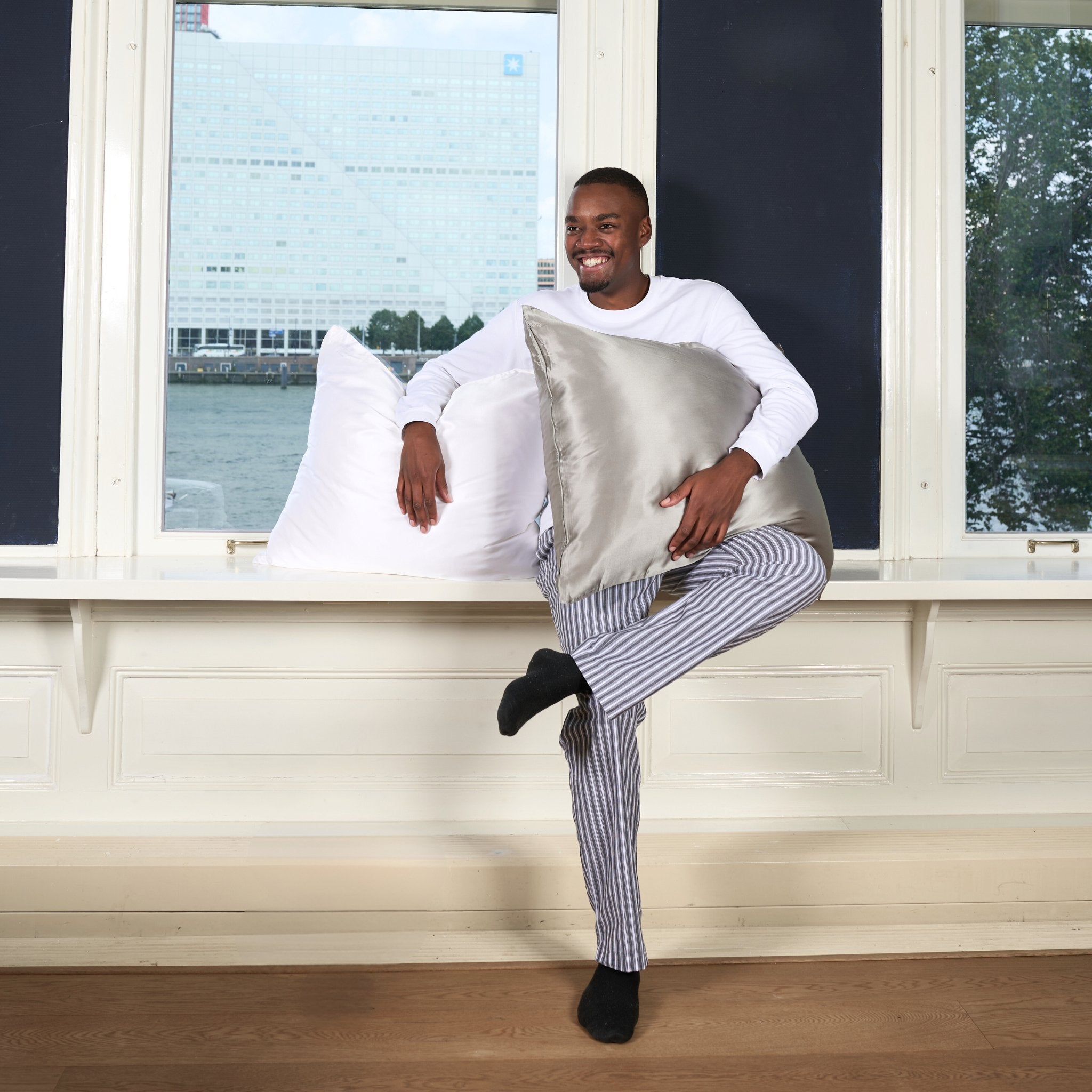 Zijden kussensloop wit