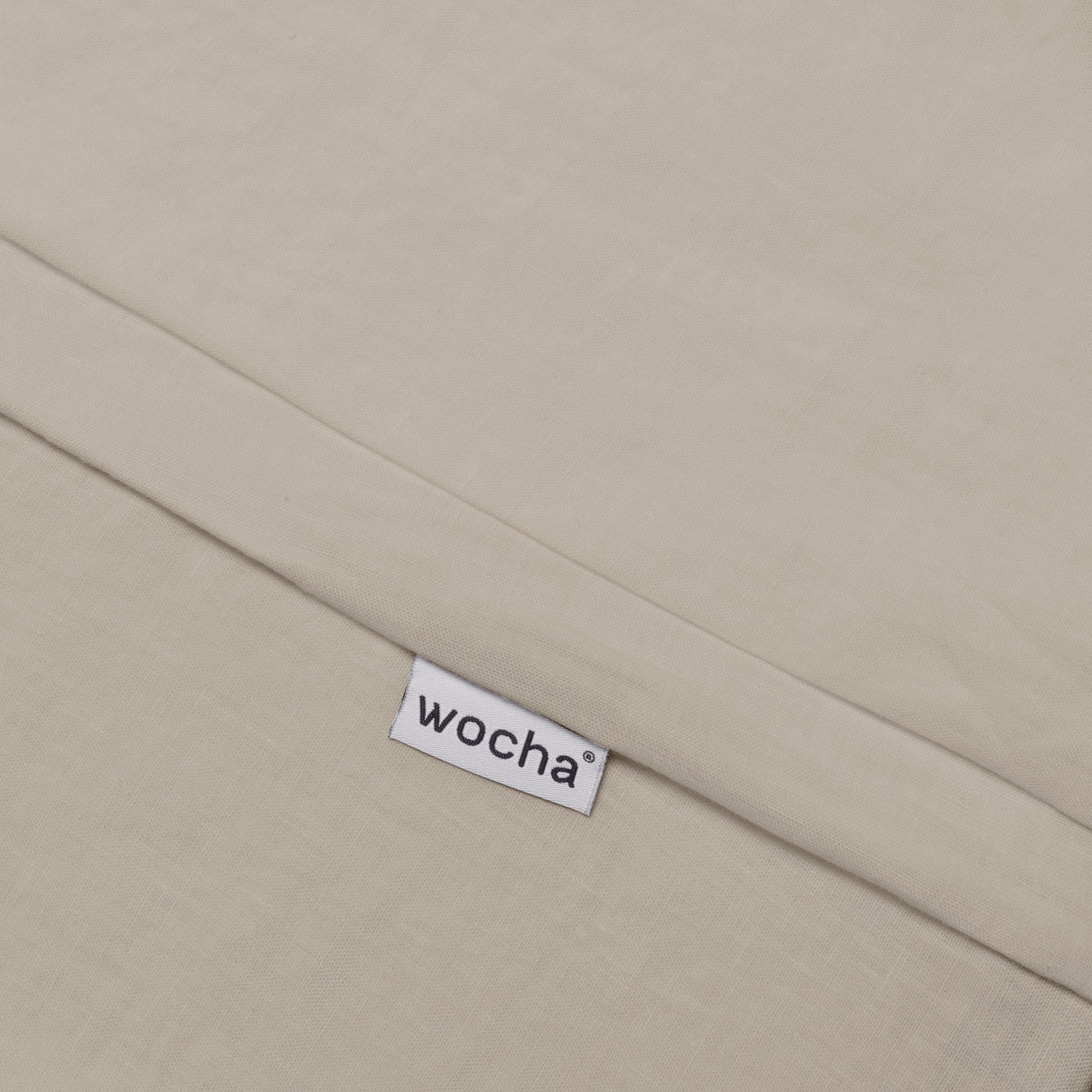 Dekbedovertrek gewassen linnen beige