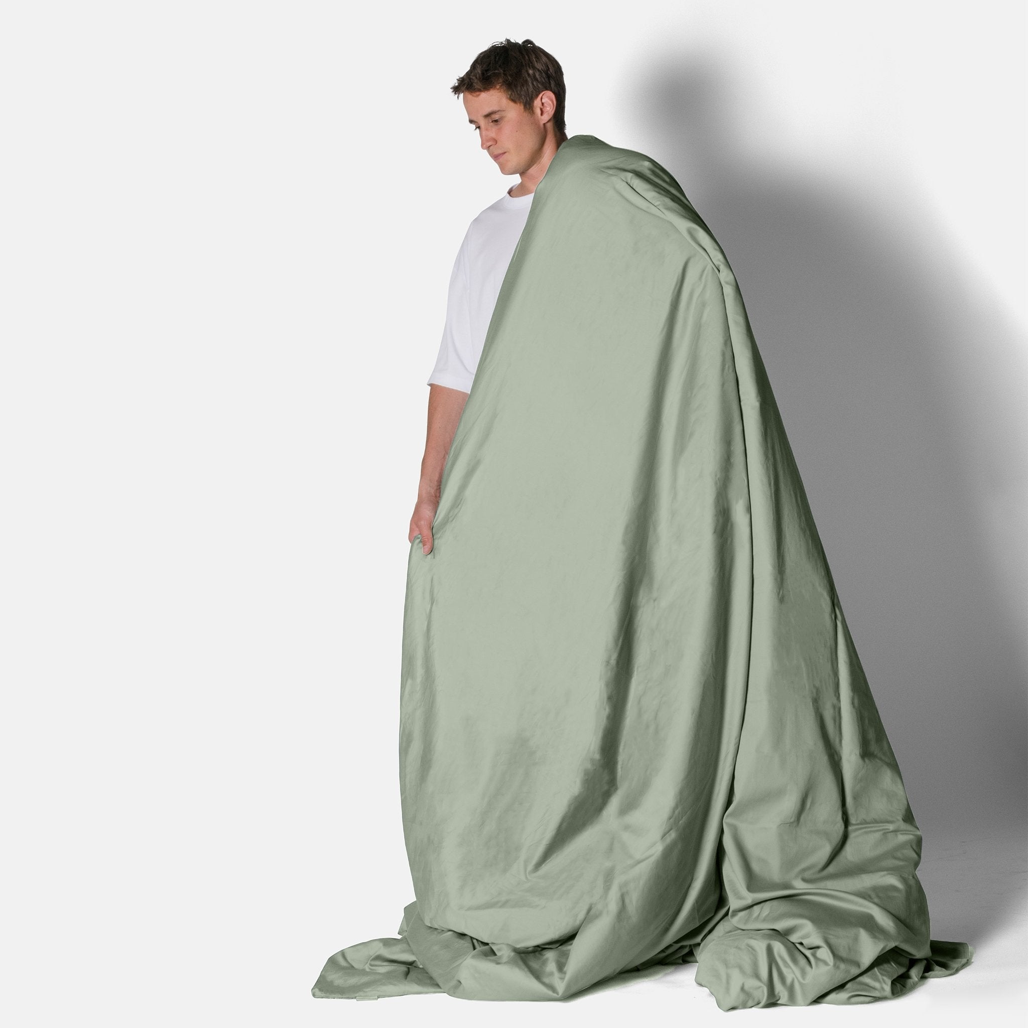 Dekbedovertrek katoen satijn groen