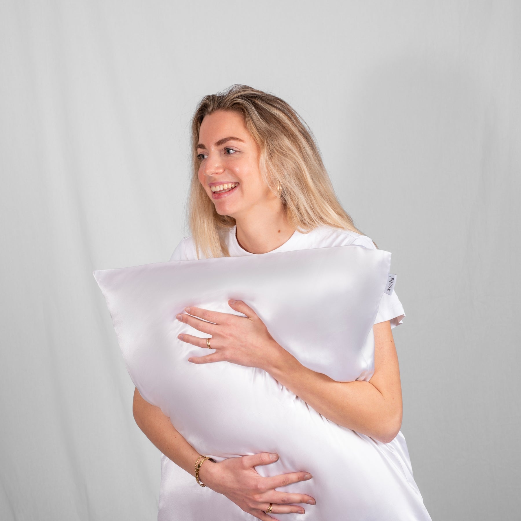 Zijden kussensloop wit